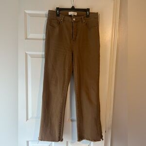 Elegant Tan Women's Straight Leg Jeans